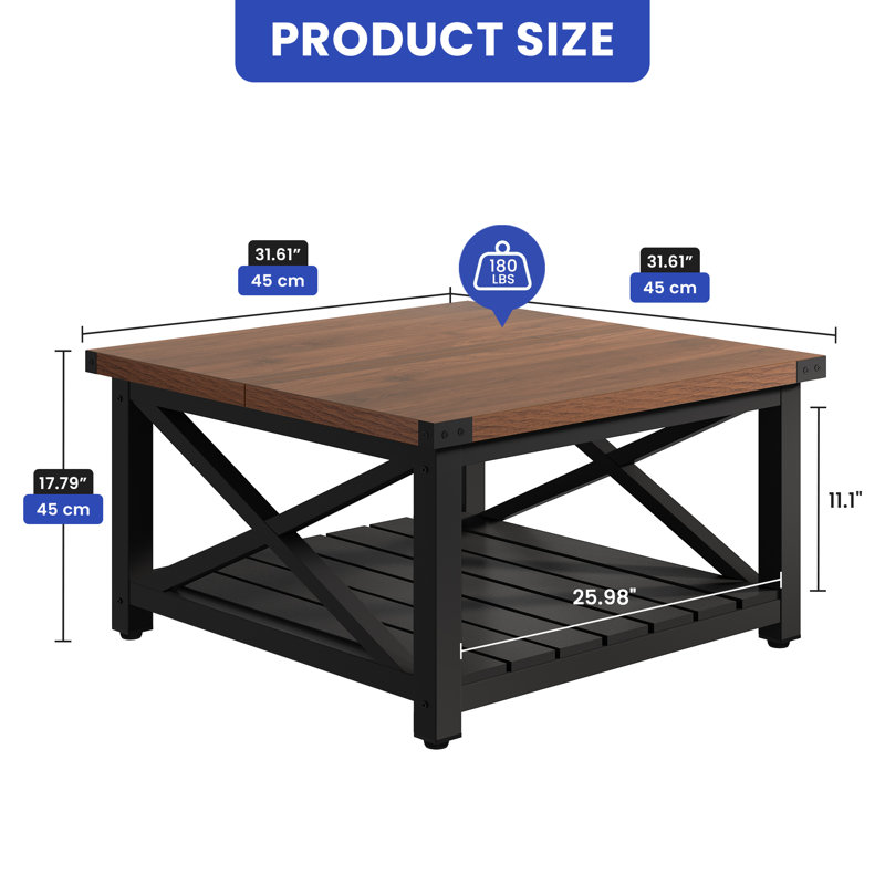 Coffee Table | Square | Lift Top Trunk Storage | 36
